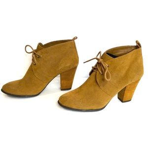 Lucky Brand Suede Lace Up Heeled Boots